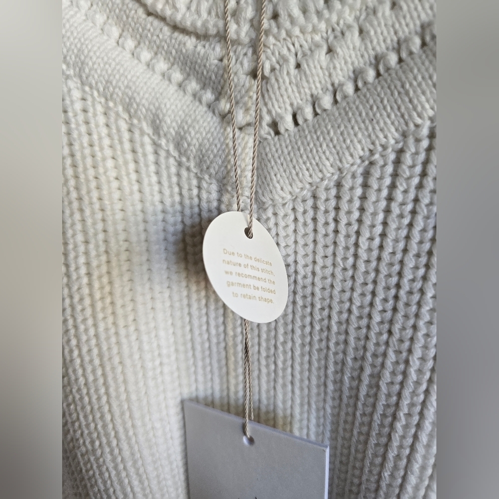 NWT! Cleobella, Rowan Sweater Top, Ivory, MSRP $198.00 - Picture 10 of 11